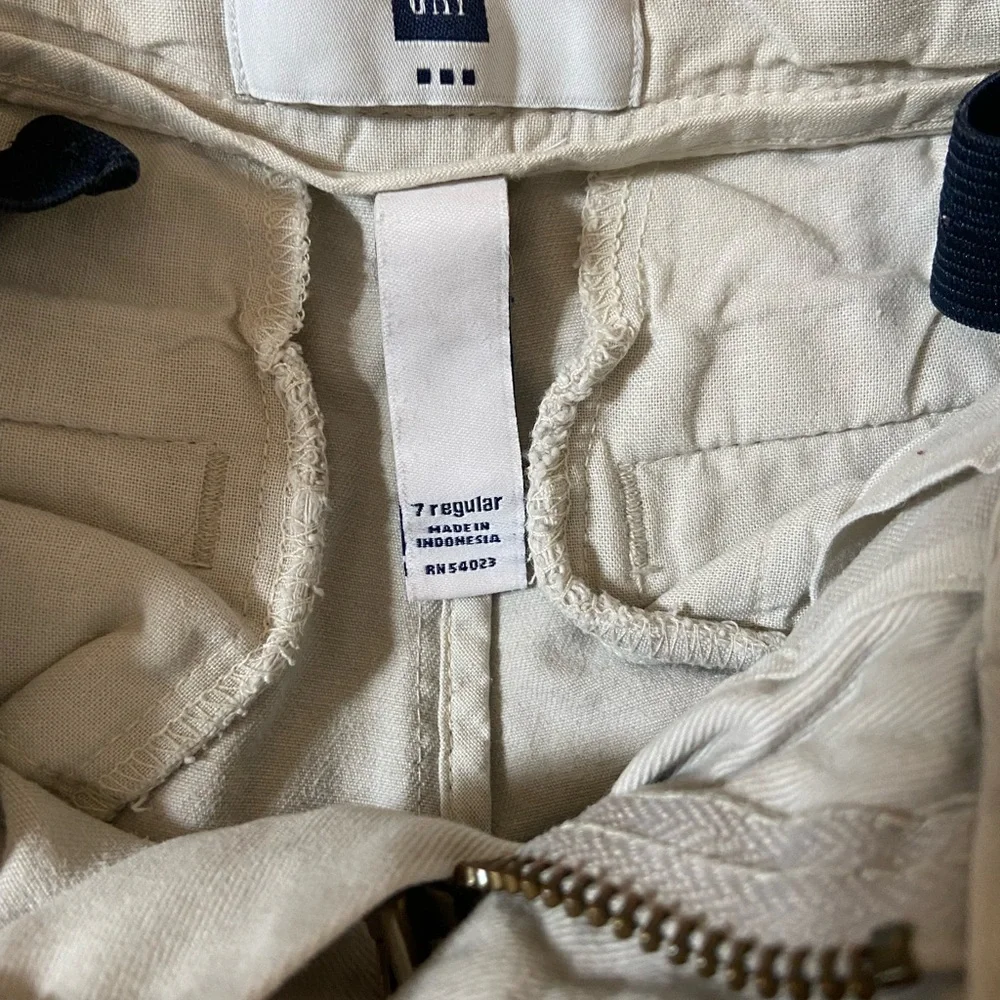 Gap Kids SET OF 2 Cotton Khaki Shorts Tan Stone Adjustable Tab Waist EUC Size 7